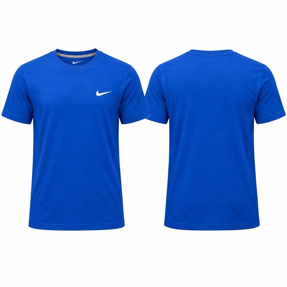 Nike Men’s Small Blue White Swoosh Standard Fit Cotton T-Shirt New No Tags